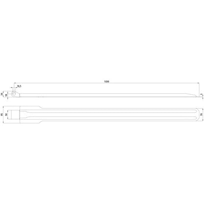 Flap hinge no. 170, 1030 mm, galvanized, without accessories