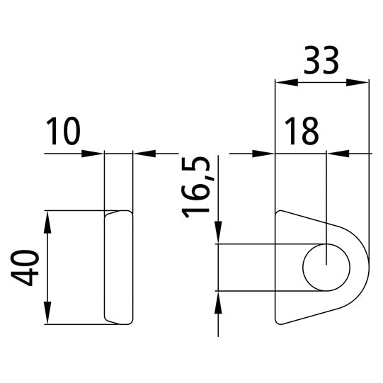 Bearing tabs, galvanised, f. flap hinge