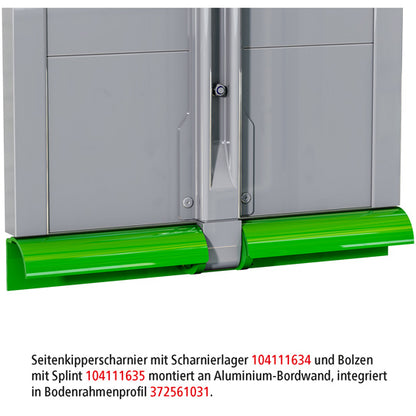 Bearing tabs, galvanized, for side tilt hinge