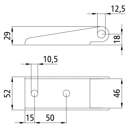 Hinge bracket (bolt-on bracket) 114 M, galvanised