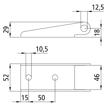 Hinge bracket (bolt-on bracket) 114 M, galvanised