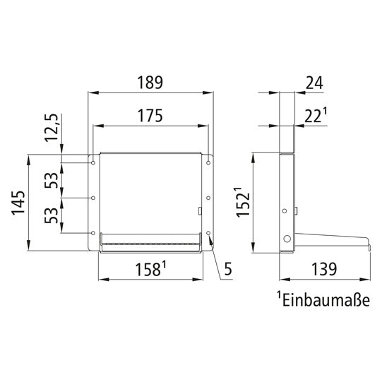 Built-in folding steps, tread approx. 145 x 115 mm, galvanised