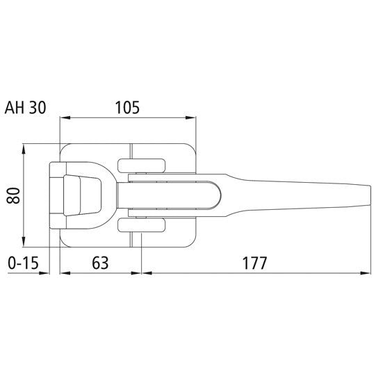 PWP cam lock with short engagement eyelet, galvanized