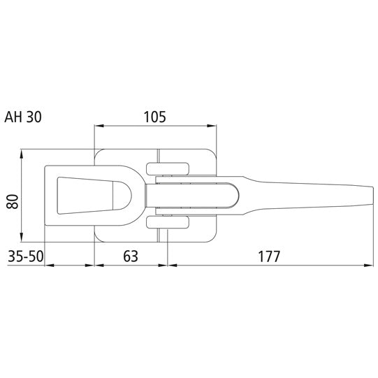 PWP cam lock w/ long engagement eyelet, galvanised
