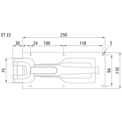 PWP kamlås med kort ingreppsögla, aluminium/stål.