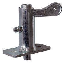 PWP spring bolt w. base plate, galvanised stl., w. grease nippl