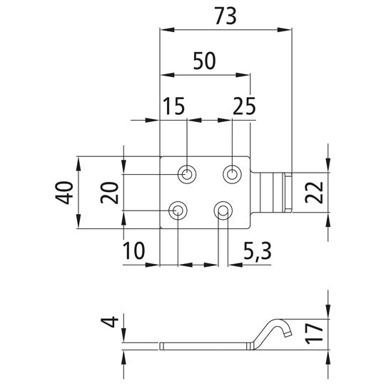 PWP ctrholder 20 C, galvanised stl.