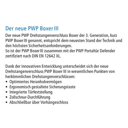 PWP Locking handle Boxer III,f. swivel. Ø18mm,stl. hot-dip galv