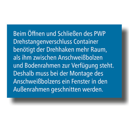 PWP closure container, 800 mm, A dimension 500 mm, raw