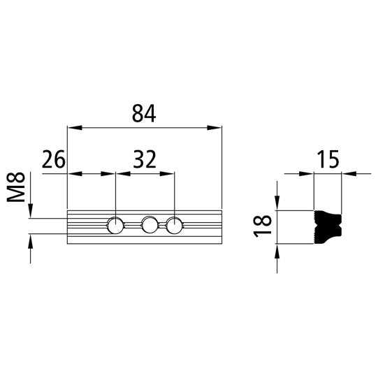 PWP threaded rail for counterholder K 20