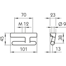PWP hinge pin, galvanized for tie rod M12