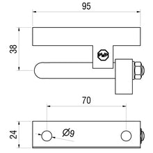 PWP hinge pin, hot-dip galvanized w/ safety latch