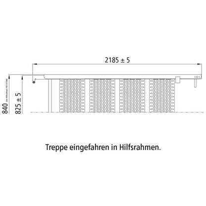 PWP Trappa, utdragbar, 6 steg, varmförzinkat stål, L 218