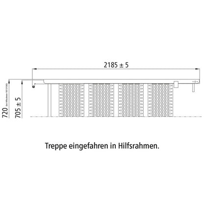 PWP Stairs, extendable, 6 steps, hot-dip galvanised stl., L 218