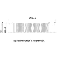 PWP pull-out staircase, 7 steps, hot-dip galvanised stl., L 247