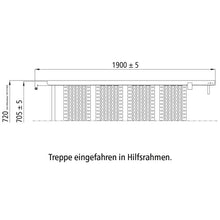 PWP pull-out staircase, 5 steps, hot-dip galvanised stl., L 190