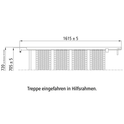 PWP Trappa, utdragbar, 4 steg, varmförzinkat stål, L 161