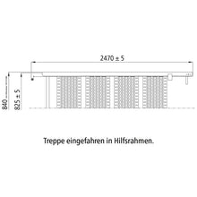 PWP pull-out staircase, 7 steps, hot-dip galvanised stl., L 247