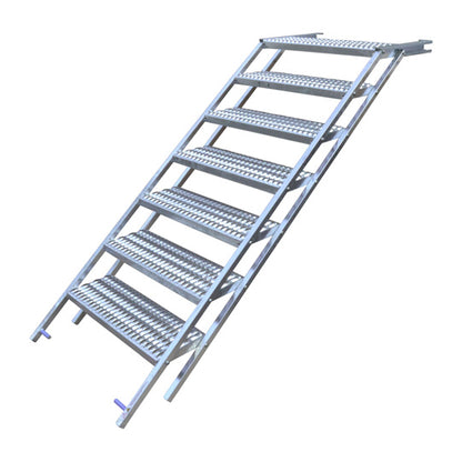 PWP pull-out staircase, 7 steps, hot-dip galvanised stl., L 247
