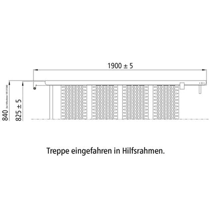 Utdragbar trappa PWP, 5 steg, varmförzinkat stål, L 190