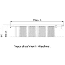 PWP pull-out staircase, 5 steps, hot-dip galvanised stl., L 190