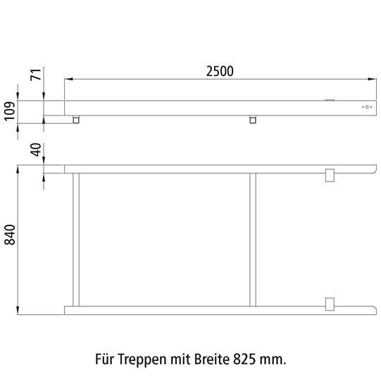 Subframe f. PWP safety steps. (≥ 5 steps/width 825mm)
