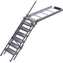 PWP pull-out staircase, 7 steps, steel fireproof, handrail R
