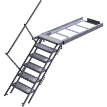 PWP pull-out staircase, 6 steps, steel fireproof, handrail left