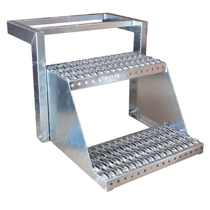 PWP folding step, 2-step, stl. hot-dip galvanized, w/out safety