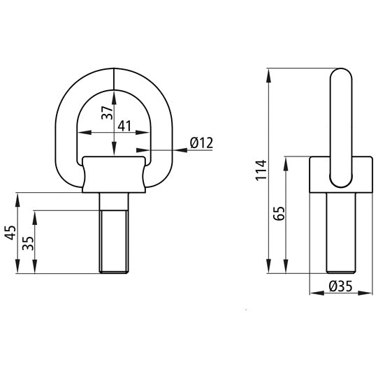 PWP loop long, M16 galvanized