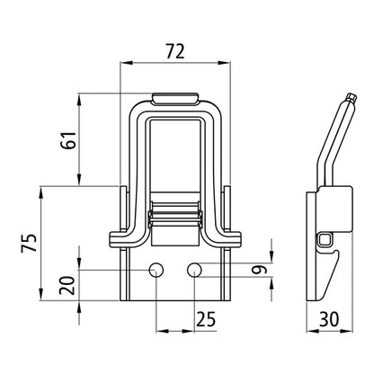 PWP PINGUIN lashing bracket, galvanised