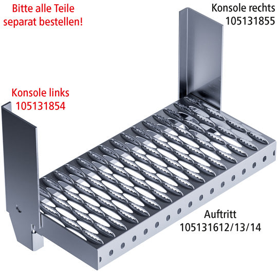 PWP-konsol L, för PWP fällbara aluminiumtrappsteg, varmförzinkad