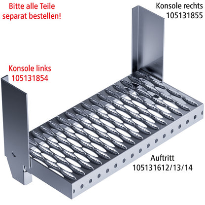 PWP-konsol L, för PWP fällbara aluminiumtrappsteg, varmförzinkad