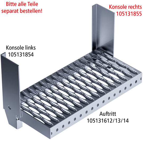 PWP-konsol R, för PWP-fällbart aluminiumsteg, varmförzinkat