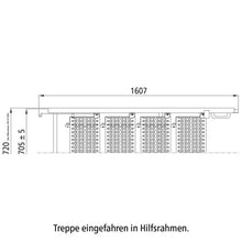 PWP Trappa, utdragbar, 4 steg, aluminium, delvis anodiserad, L