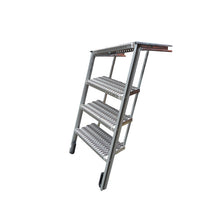 PWP Trappa, utdragbar, 4 steg, aluminium, delvis anodiserad, L