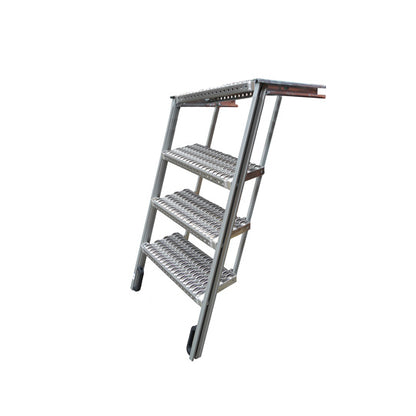 PWP Trappa, utdragbar, 4 steg, aluminium, delvis anodiserad, L