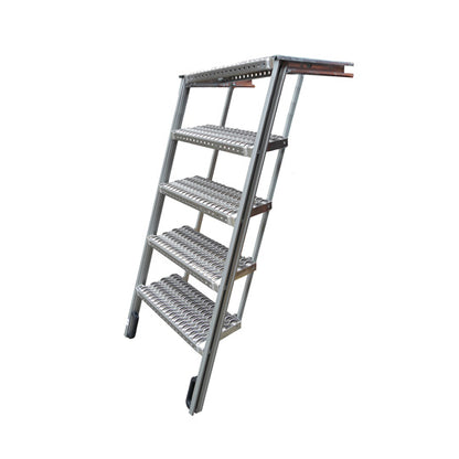 PWP Trappa, utdragbar, 5 steg, aluminium, delvis anodiserad, L