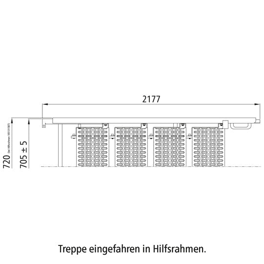 PWP Trappa utdragbar, 6 steg, aluminium, delvis anodiserad, L 2
