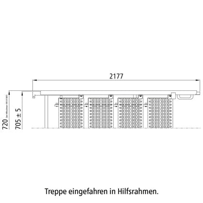 PWP Trappa utdragbar, 6 steg, aluminium, delvis anodiserad, L 2