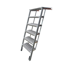PWP Stairs extendable, 6 steps, aluminium, partly anodised, L 2