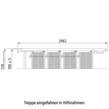 PWP Trappa utdragbar, 7 steg, aluminium, delvis anodiserad, L 2
