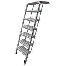 PWP Stairs extendable, 7 steps, aluminium, partly anodised, L 2