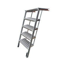 PWP Trappa, utdragbar, 5 steg, aluminium, delvis anodiserad, L