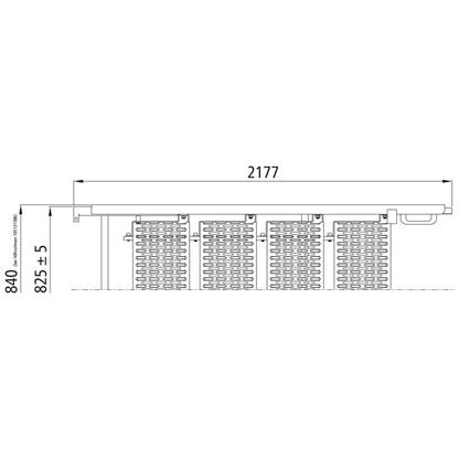 PWP Trappa utdragbar, 6 steg, aluminium, delvis anodiserad, L 2