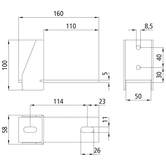 PWP bridge mounting VW LT, Merc.Sprinter 308/309/310/409/410