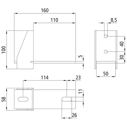 PWP bridge mounting VW LT, Merc.Sprinter 308/309/310/409/410