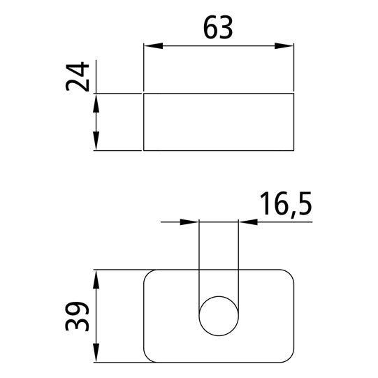 PWP rubber buffer, Ø 16.5 mm, acc. f. brackets