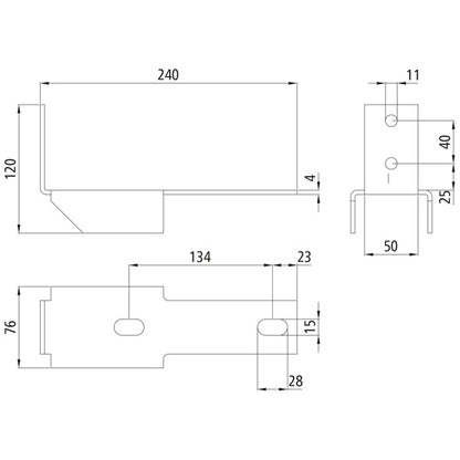 PWP bridge cover MB-Sprinter 07-17/VW Crafter, support 236 mm