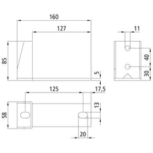 Universal bridge fastening, hot-dip galvanized, support 127 mm